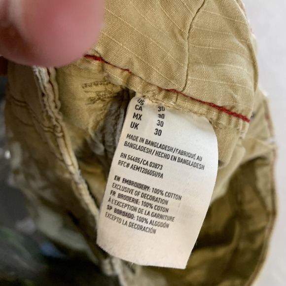 American Eagle Cargo Shorts Men 30 Longboard Utility Pockets Casual Outdoors Y2K - Picture 12 of 16